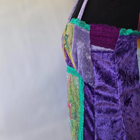 Whimsical Velvet Patchwork Top | Roselani Jasmin | Size Small - Picture 13 of 13